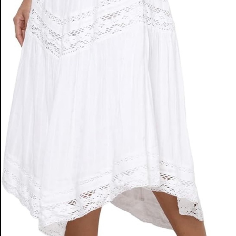 NWOT American Eagle Outfitters White Crocheted Tiered Skirt - Picture 6 of 10